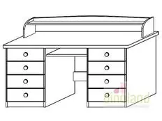 fenyő íróasztal nóra 8-fiókos íróasztal